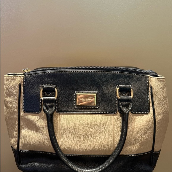 Tignanello Black and Cream Satchel - Picture 2 of 9